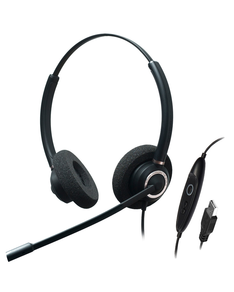 Wired Headset With Noise Cancelling Microphone